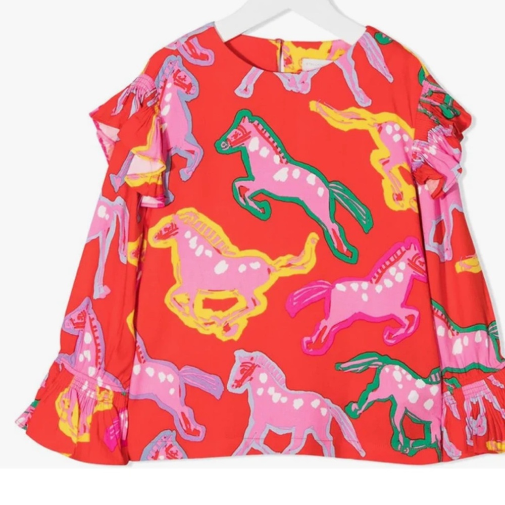 Stella McCartney Kids Red and Pink Patterned Top